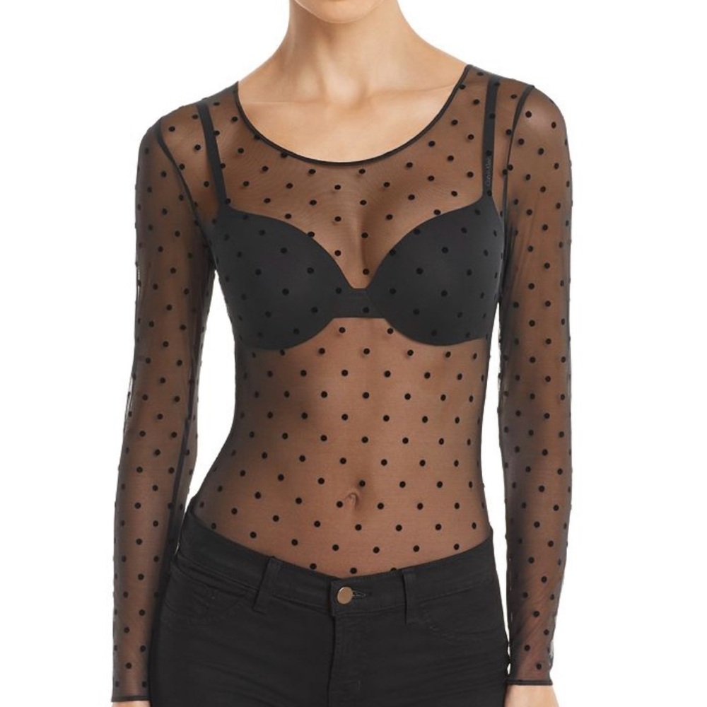 Spanx sheer bodysuit.
